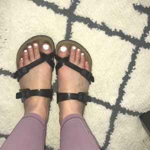 Black patent Birkenstock